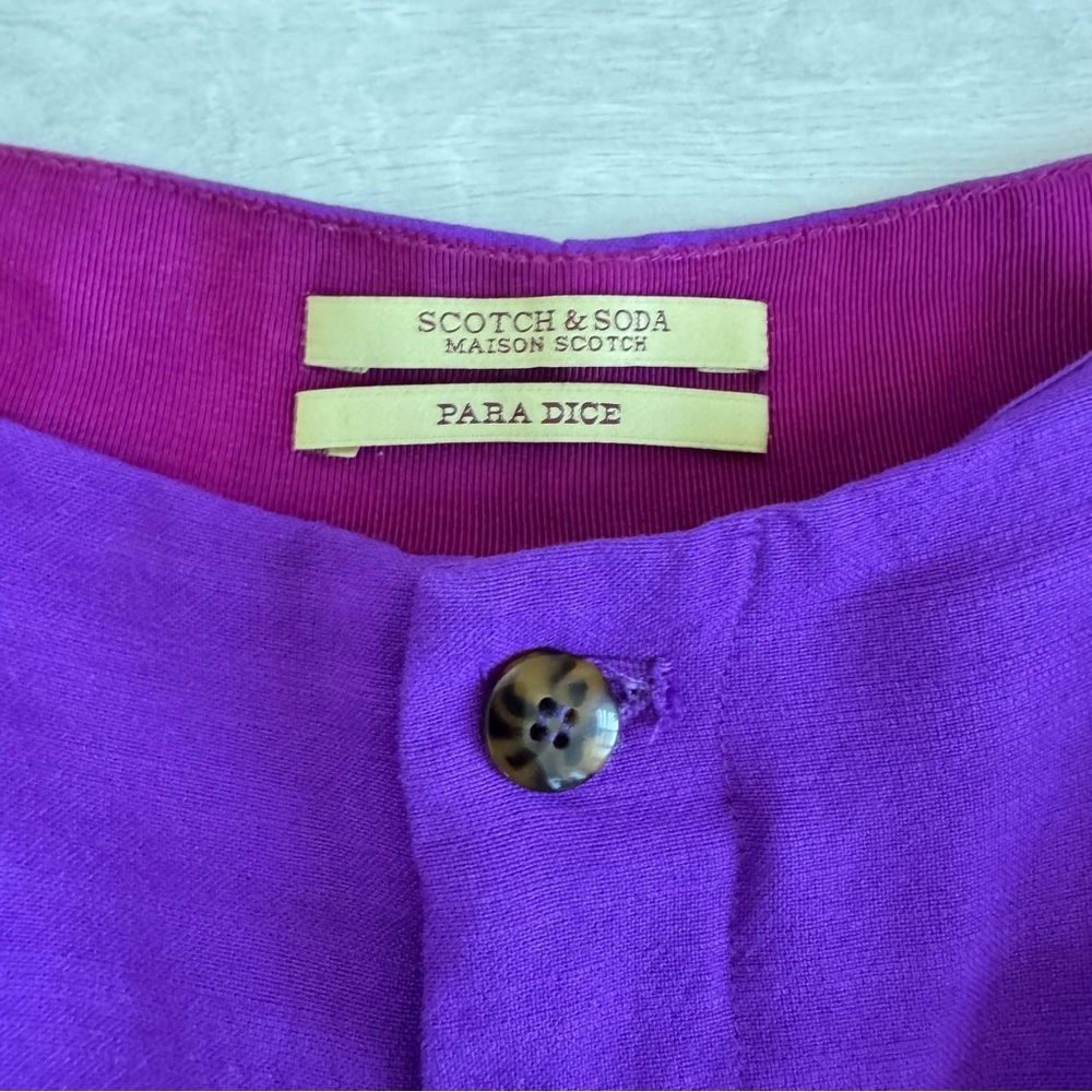 Maison Scotch Para Dise Violet Clean Cut Smart Airy High Waisted Shorts Sz XS - Picture 2 of 11